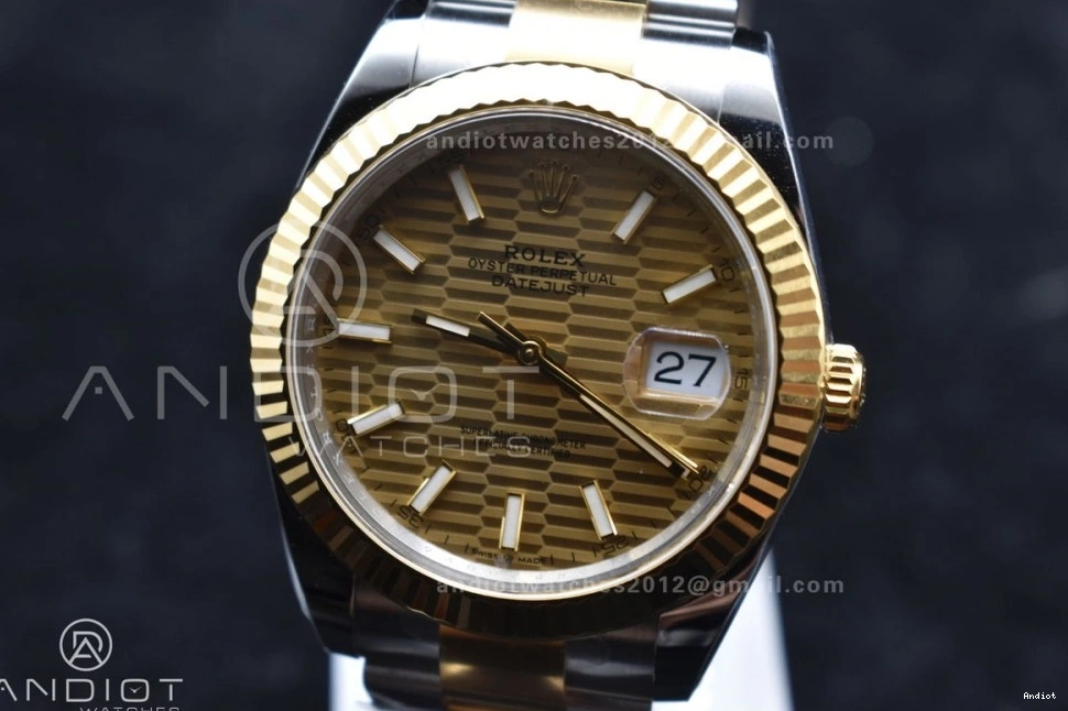Textured Clean 904L DateJust 1:1 VR3235 126333 YG Oyster Dial 41 Steel YG on SS Edition Best Bracelet 0504